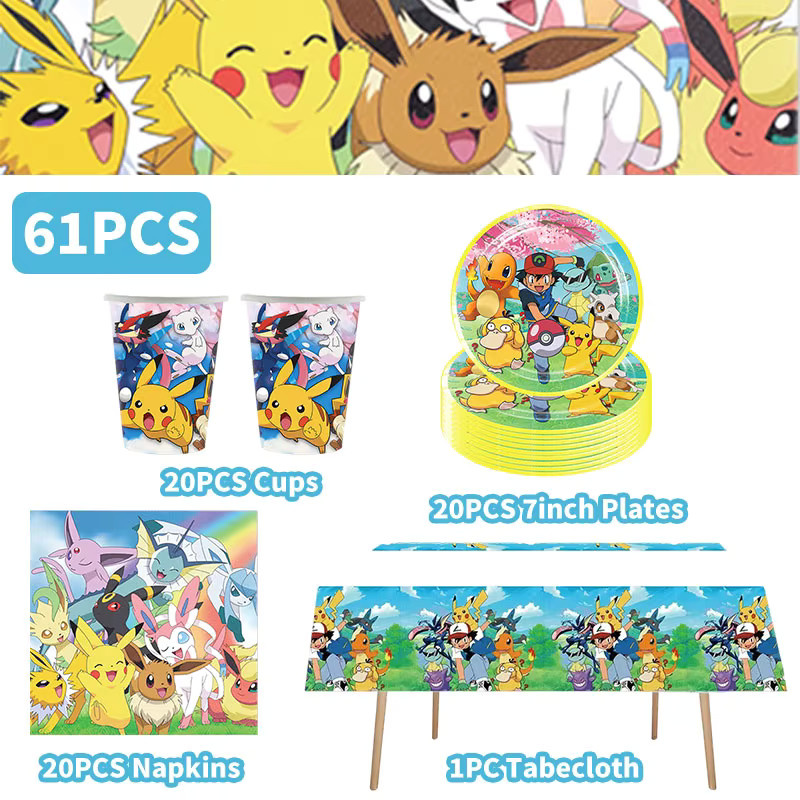 Pokemon Pikachu Geburtstag Party Dekoration Set von TAKARA TOMY in Mehrfarbig - Bild 2