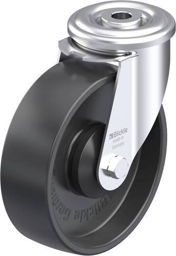 Blickle LER-PP 125KA Stahlblech-Lenkrolle in Schwarz und Grau mit 125 mm Rad-Durchmesser und 150 kg Tragfähigkeit - Bild 1