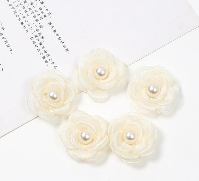 Haarnadel Seidenblumen, Chiffon, beige, Damen - Bild 1
