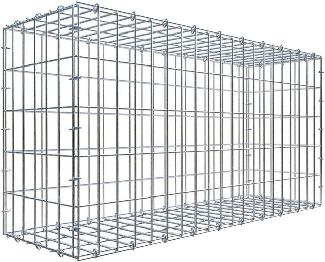 Gabiona C-Ring-Gabione Drahtkorb in Silbergrau, B/T/H: 100 x 50 x 30 cm - Bild 1