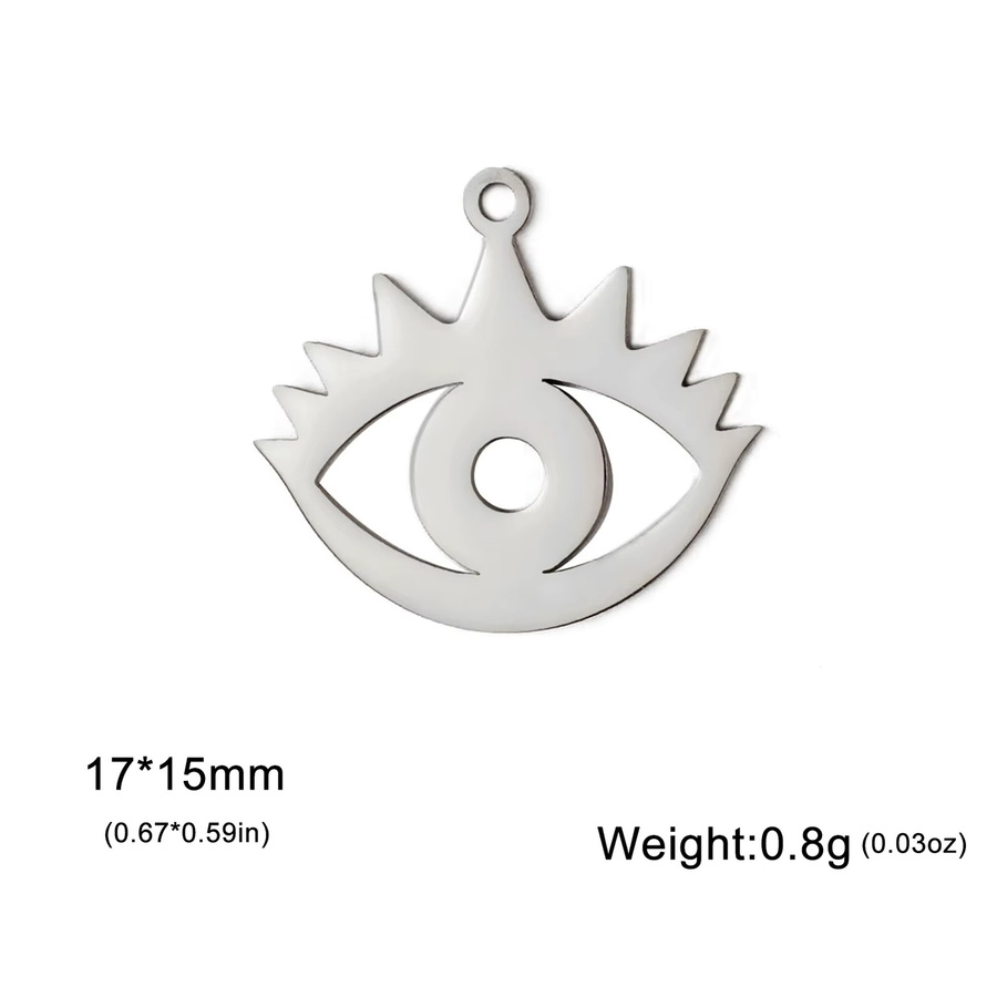 LIKGREAT Charms, Edelstahl, Sonne, Herz, Teufelsauge, Unisex - Bild 3