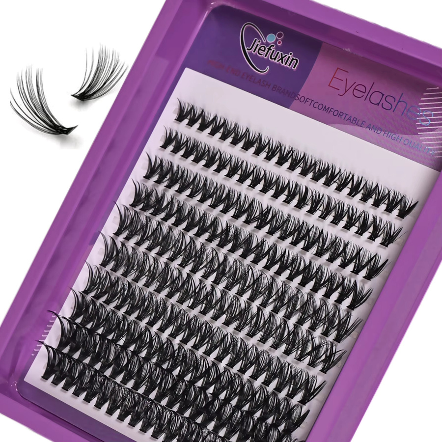 BLL.cf Wimperncluster, 200 Stück, Wispy-Wimpernverlängerung, 8–16 mm, D-Locken, Unisex - Bild 4