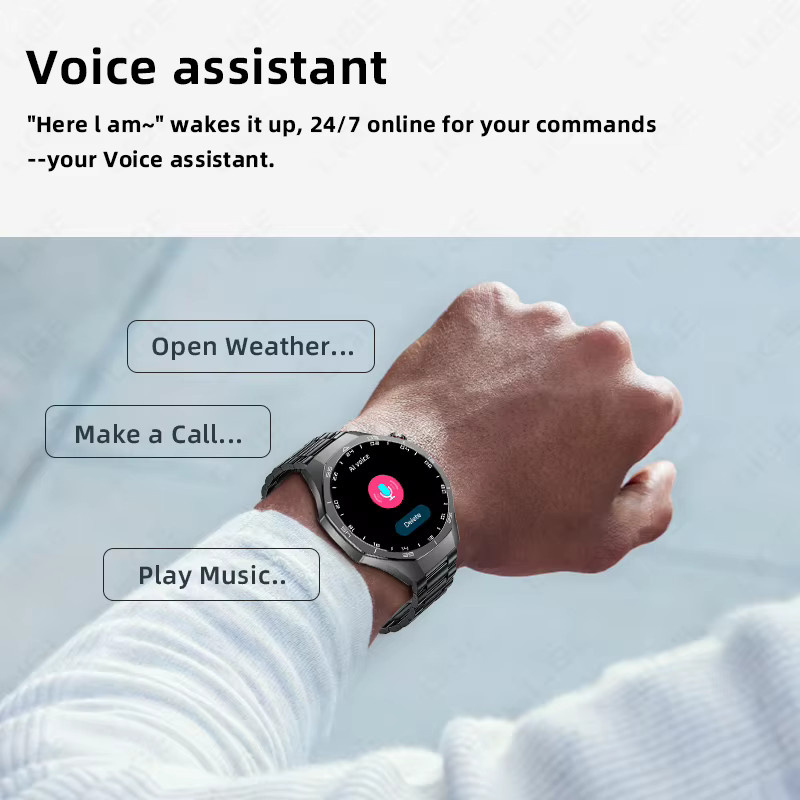 LIGE Smartwatch für Herren in Schwarz mit HD-Bildschirm, EKG-Funktion, Herzfrequenzmessung und Bluetooth-Anruffunktion, wasserdicht - Bild 6
