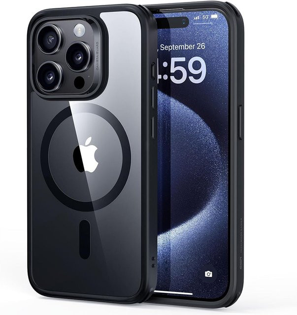 ESR Classic Hybrid MagSafe Schutzhülle für Apple iPhone 15 Pro Max, Schwarz Transparent - Bild 1