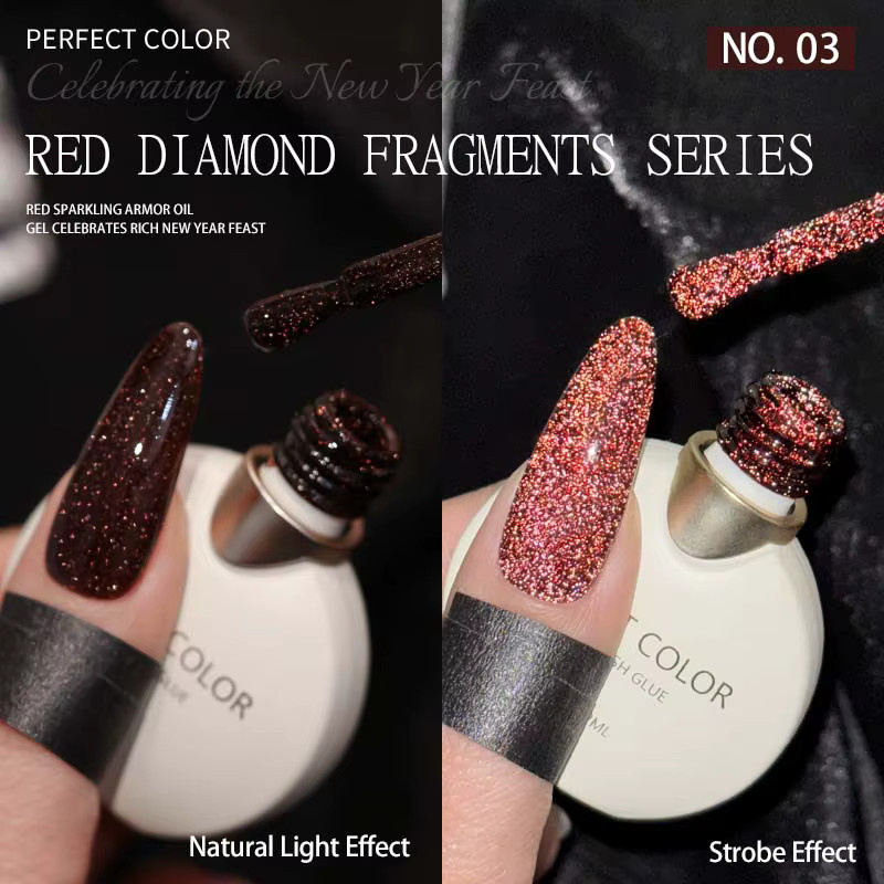 PERFEKTE FARBE Glitzer-Nagellack, Dunkelrot, 12 ml - Bild 6