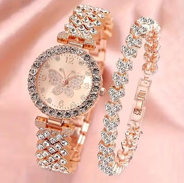 cqqa Armbanduhr, Quarz, Edelstahl, Diamant, Roségold, Damen - Bild 1