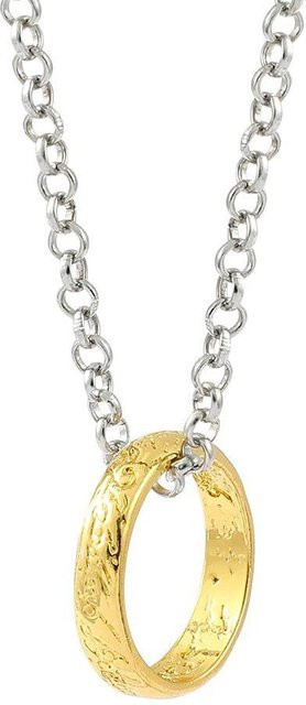Ring Halskette, Metall, Weiß, Unisex - Bild 1