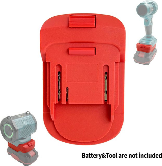 Batteriekonverter-Adapter zur Umwandlung von Parkside X20V Li-Ion-Akkus in Makita 18V Akkus für Elektrowerkzeuge, Schwarz-Rot - Bild 1