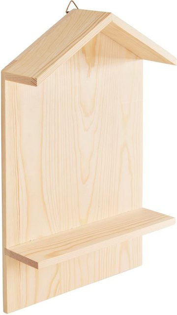 VBS Wandregal Haus aus Kiefernholz in Beige, B/T/H: 30,5 x 20,0 x 6,0 cm - Bild 1