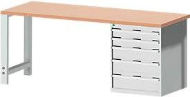 Werkbank cubio W-2077-11-2.34 in Lichtgrau, B/T/H: 200 x 120 x 75 cm - Bild 1