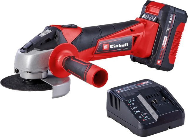 Einhell Power X-Change Akku-Winkelschleifer TC-AG 18/115 Li Kit in Rot/Schwarz mit 18V Akku und Ladegerät - Bild 1