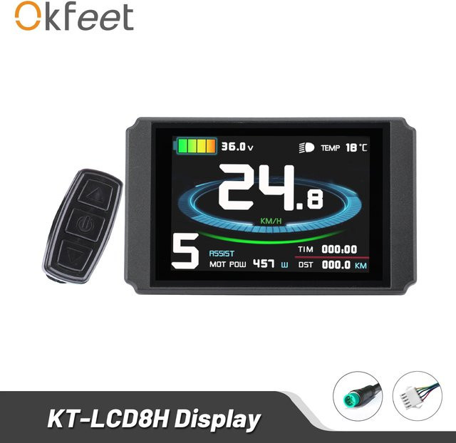 Okfeet KT LCD8H E-Bike LCD-Display für Elektrofahrräder in Schwarz - Bild 1