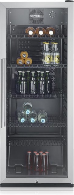 Severin Flaschenkühlschrank FKS 8841 in Schwarz mit LED-Innenbeleuchtung und Schloss, B: 54,5 cm, H: 141,0 cm, T: 54,0 cm - Bild 1