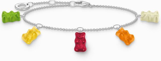 Thomas Sabo Armband, 925 Silber, fünf farbige Goldbären, Damen - Bild 1
