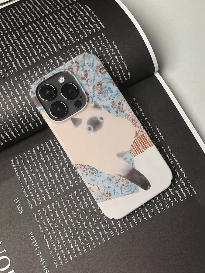 Handyhülle mit Vintage Siamkatze Ölgemälde Design von TROPLET in Multicolour für iPhone 11 bis iPhone 17 Pro Max Plus - Bild 2