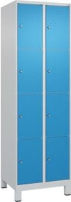 C+P Schließfachschrank Classic PLUS mit 2 Abteilen und Füßen, Farbe Lichtgrau und Lichtblau, B/T/H: 195 x 60 x 50 cm - Bild 1