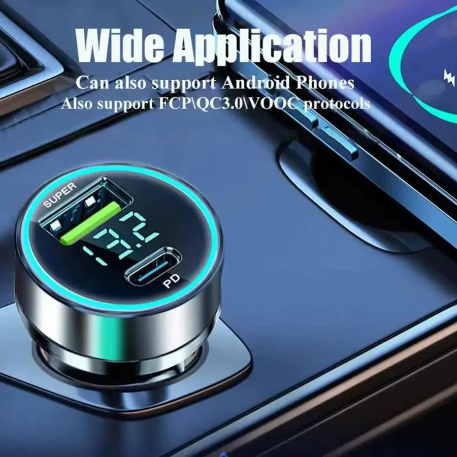 Hochleistungs-Dual-USB-Autoladegerät mit 120 W Schnellladeadapter für iPhone und Samsung - Bild 3