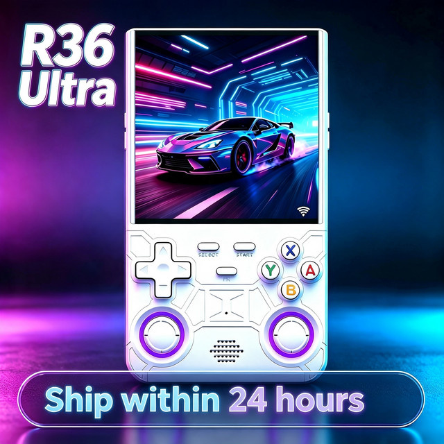 ZUIDID R36 Ultra Handheld Retro Videospieler mit 4 Zoll IPS Display, WIFI und 128 GB Speicher, Schwarz/Weiß - Bild 1