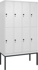 C+P Doppelstock-Spind Classic PLUS mit 4 Abteilen, Gestell, Sicherheits-Drehriegel, Farbe RAL 9016 Verkehrsweiß, B/T/H: 120 x 50 x 212 cm - Bild 1