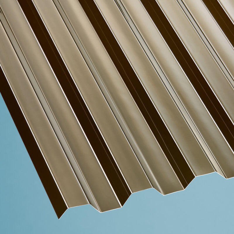 Scobalit Lichtplatte Polycarbonat Spundwand 76/18 in Bronze, Breite: 104 cm, Stärke: 0,8 mm - Bild 1