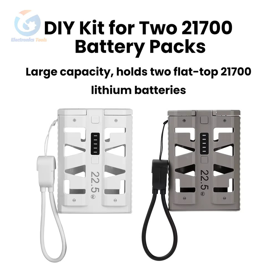 Aideepen 21700 Powerbank-Gehäuse mit 22,5W Schnellladung, DIY-Akkugehäuse in Weiß - Bild 2