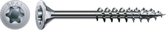 Spax Senkkopf Universalschraube mit T-Star Plus-Antrieb aus Stahl, Farbe: Silber, Durchmesser: 5 mm, Länge: 40 mm, 30 Stück - Bild 1
