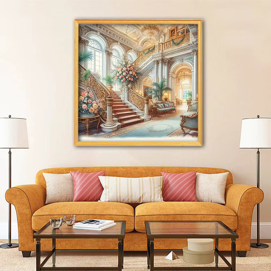 YUTTEE Diamond Painting Set Haus Landschaft DIY Mosaik Bild in Multicolour, B/H: 20 x 20 cm - Bild 2