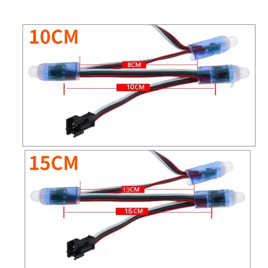 SAGE LU MEI WS2811 IC LED Modul Set, 50 Stück, RGB Multicolour, IP68 Wasserdicht, DC5V LED Pixel String für dekorative Beleuchtung - Bild 3