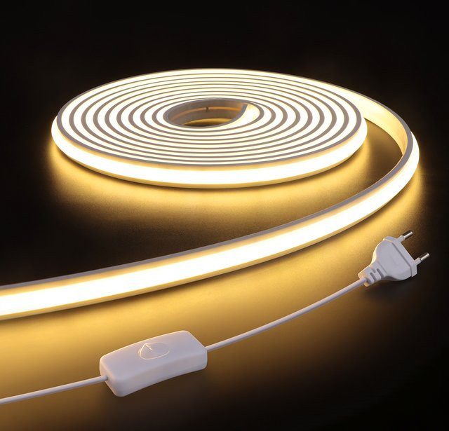 MALITAI COB LED Neonlichtstreifen aus feuerfestem Silikon, weiß, selbstklebend, 220 V - Bild 1