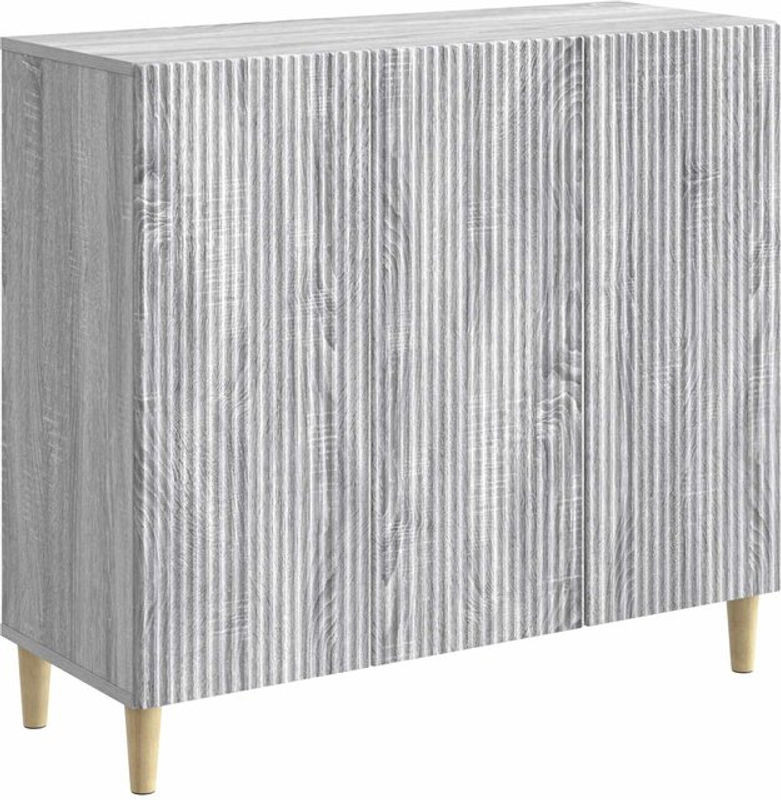 Sideboard vidaXL in Grau im modernen Retro- und Skandinavien-Stil aus Holzwerkstoff, B/T/H: 89 x 34,5 x 80 cm - Bild 1