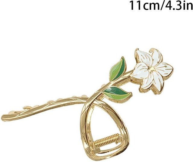 Haarklammer Blumen, Legierung, beige, Damen - Bild 1