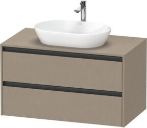Duravit Waschtischunterschrank Ketho.2, Farbe Leinen, wandhängend, Breite: 100 cm, Tiefe: 55 cm, Höhe: 56,8 cm - Bild 1