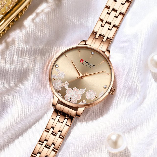 CURREN Armbanduhr Edelstahl, Quarz, Roségold, Damen - Bild 1