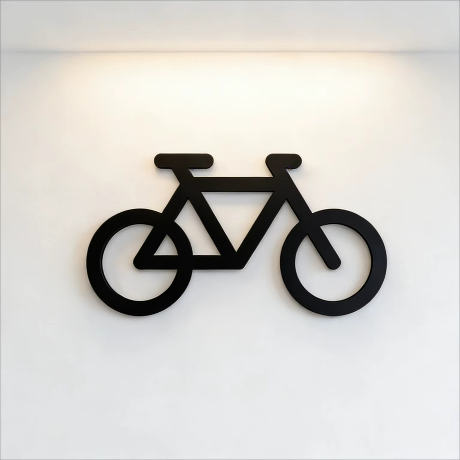CIFBUY Acryl 3D Fahrrad Wandschild, moderne selbstklebende Fahrrad-Dekoration in Schwarz - Bild 2