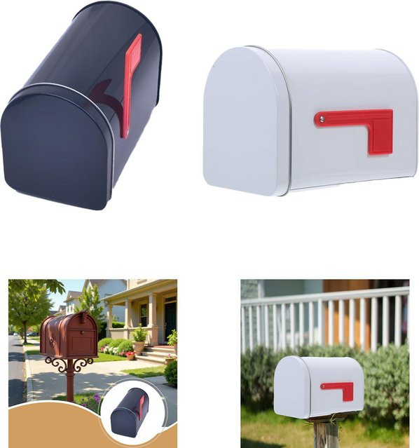Homyl Mini-Briefkasten aus Weißblech im Retro-Stil, Farbe Weiß - Bild 1