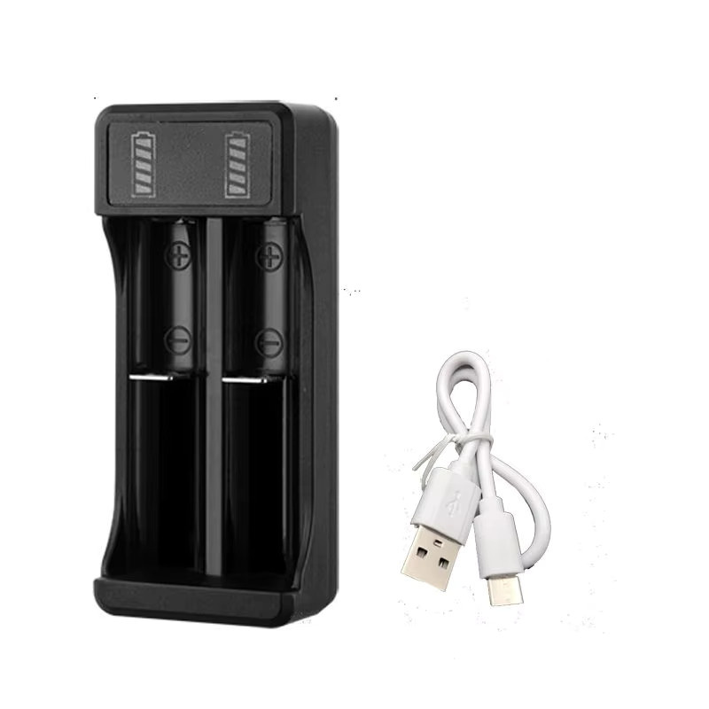 Kebidumei Universelles Lithium-Batterieladegerät mit LED-Anzeige und Kabel, 3,7 V, Schwarz, Schnellladegerät für 18650, 16650 und 14500 Akkus - Bild 6
