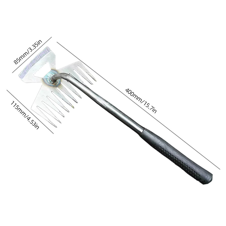 APWIKOGER 2 in 1 Unkrautentferner mit ergonomischem Griff, manuelle Unkrautgabel und Gartenschaufel in Blau und Silber - Bild 5