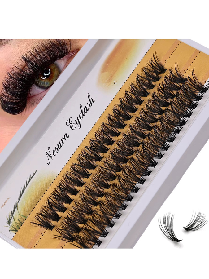 JIEFUXIN Wimpernbüschel, D-Curl, 60 Stück, Natürlicher Look - Bild 4