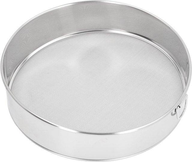 Qiilu Rundes Sieb aus Edelstahl mit 80 Mesh und Antihaftbeschichtung in Silber, Durchmesser: 20,3 cm, Höhe: 5,0 cm - Bild 1