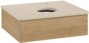 V&B Waschtischunterschrank Antao mit Frontstruktur in Eiche Honig, B/T/H: 60 x 50 x 19 cm - Bild 1