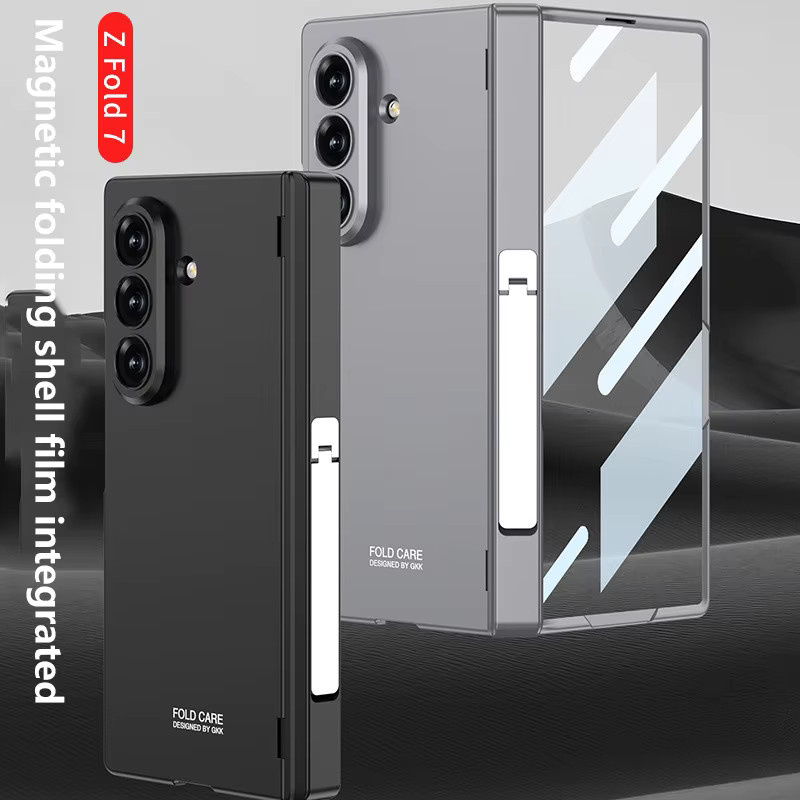 Robuste magnetische Business-Handyhülle mit Rebound-Scharnier für Samsung Galaxy Z Fold 7 in Schwarz und Grün - Bild 2
