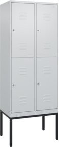 C+P Doppelstock-Spind Classic PLUS mit 2 Abteilen, Gestell, Lichtgrau, B/T/H: 212 x 80 x 50 cm - Bild 1