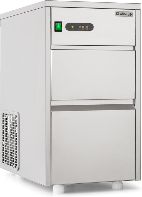 Klarstein Powericer XL Eiswürfelmaschine Industrie in Silber aus Edelstahl mit 145W Leistung und 20 kg/d Kapazität sowie 3,5 kg Behälter - Bild 1