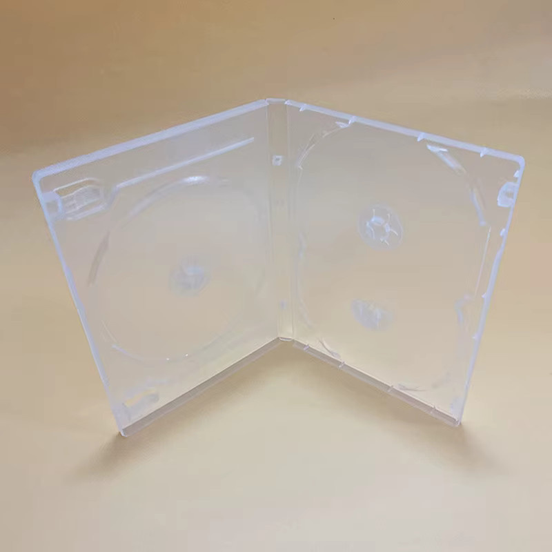 Quadratische CD-Box aus PP-Kunststoff mit transparentem Boden und milchigem Gehäuse für 3 Discs - Bild 2