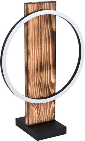 Eglo LED-Tischleuchte Boyal in Schwarz und Braun aus Stahl und Holz, rustikales Design - Bild 1