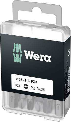 Wera Kreuzschlitz-Bits PZ 3 aus Werkzeugstahl, 10-teilig, Aufnahme 6,3 mm - Bild 1