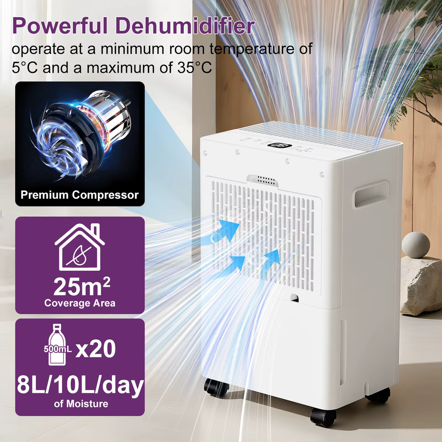 Loefme Elektrischer Luftentfeuchter in Weiß mit 24H Timer und Abtauautomatik - Bild 3