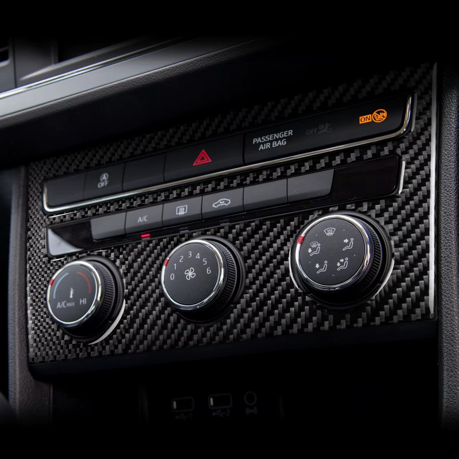 RRX CARBON Carbon-Faser Verkleidungsset für Seat Leon MK3 2013-2020 in Schwarz für Navigation, Radio, CD, Klimaanlage, Tür und Schalthebel - Bild 2