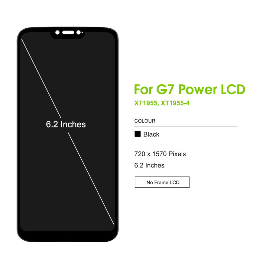 Motorola Moto G7 Power LCD-Display Ersatz mit Rahmen in Schwarz für 6.2 Zoll Display xt1955 XT1955-4 - Bild 2