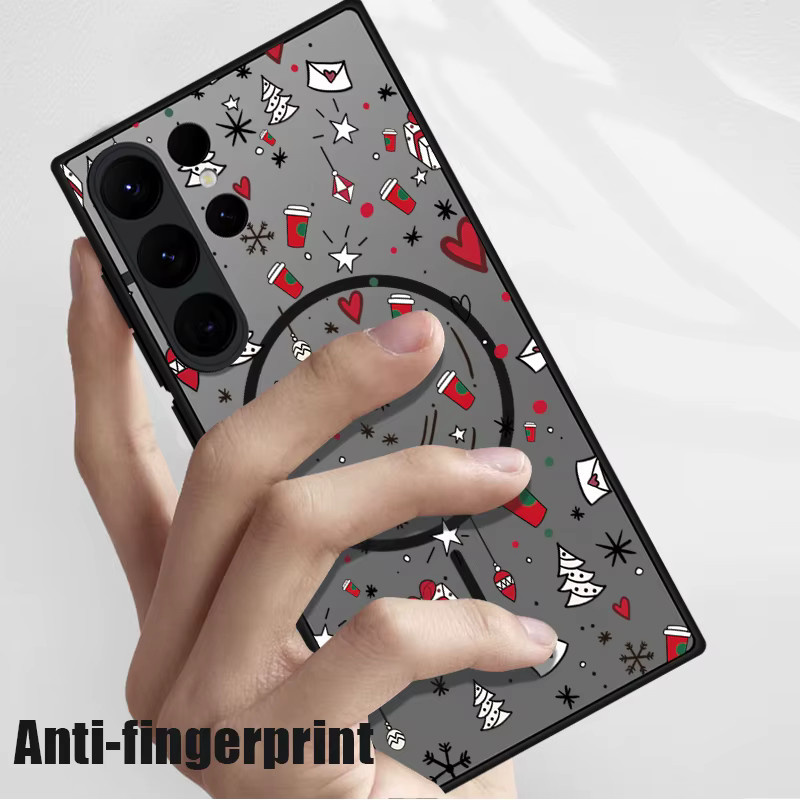 Magnetische Handyhülle mit Weihnachtsbaum Design für Samsung Galaxy S25 Edge S24 S23 S22 Ultra S24 Plus S24 S23 S21 FE Matte Cover aus PC - Bild 3
